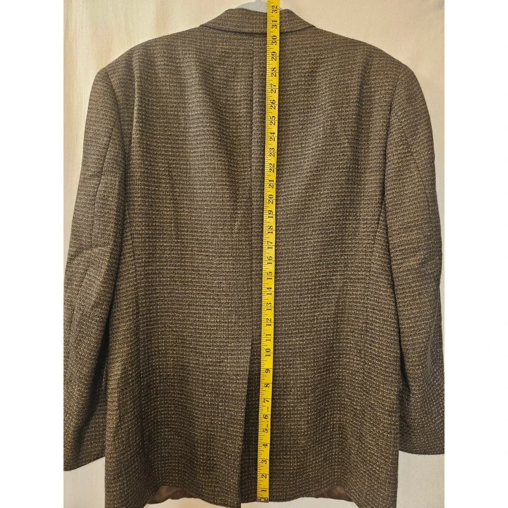 Hart Schaffner Marx Nordstrom Mens‎ Brown Micro Check Wool Blazer Sport Coat 42R